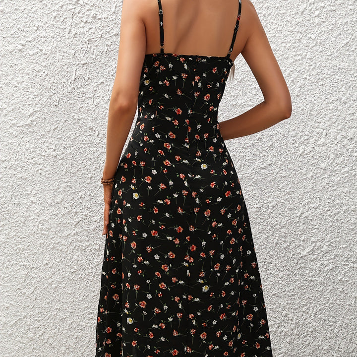 Nuevo Vestido con tirantes y estampado de lunares, vestidos largos sexys con abertura para verano, ropa para mujer