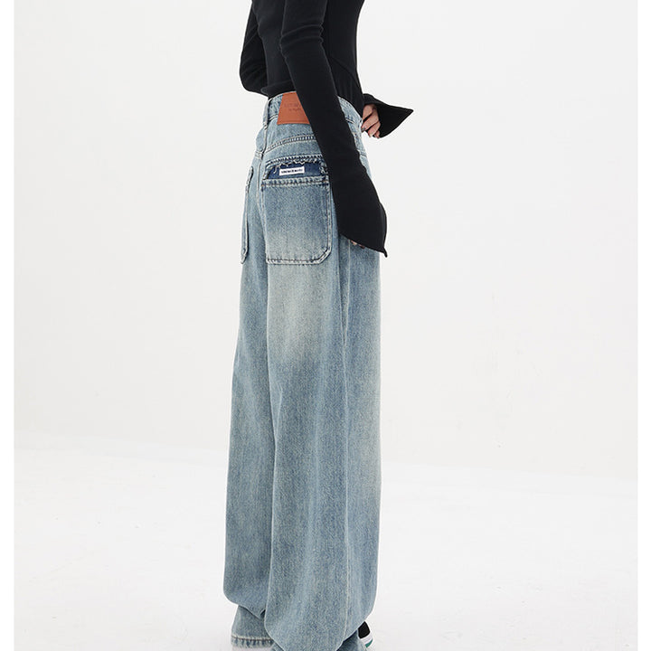 Women's Wide-leg Jeans Loose High Waist Straight Pants