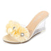 Versatile Summer Flower Simple Slope Heel Sandal Transparent Heel