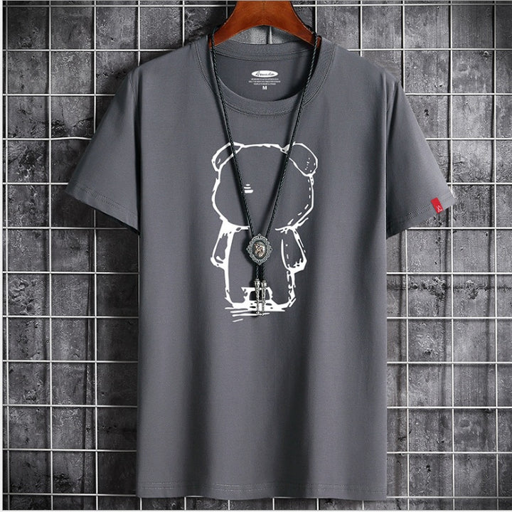 Lässiges Anime-T-Shirt für Herren mit Bärenmotiv