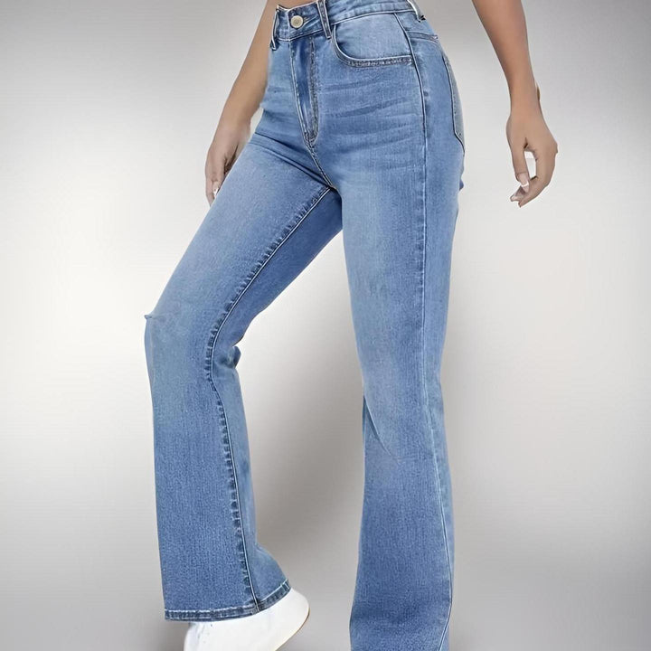 Women's High Waist Straight Slim Fit All-match Stretch Jeans