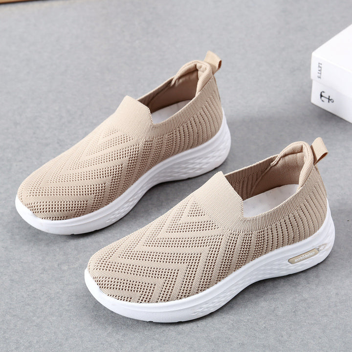 Lässige Mesh-Schuhe, Socken-Schlupfschuhe, flache Schuhe für Damen, Sneakers, lässige Wanderschuhe mit weicher Sohle