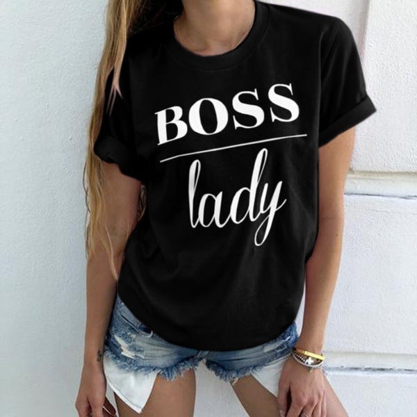 Camiseta informal con estampado de letras para mujer, Tops de manga corta con estampado, moda de verano