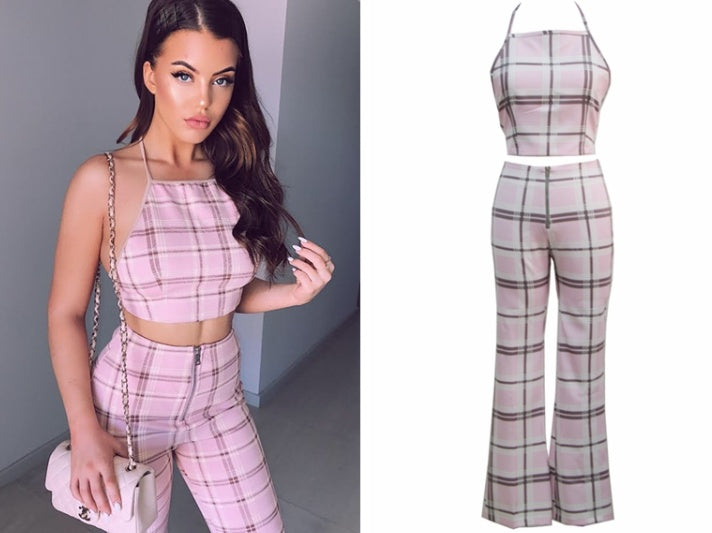 KYLIE  2 PIECE PLAID SET