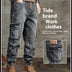 American Retro Ankle-tied Jeans Men