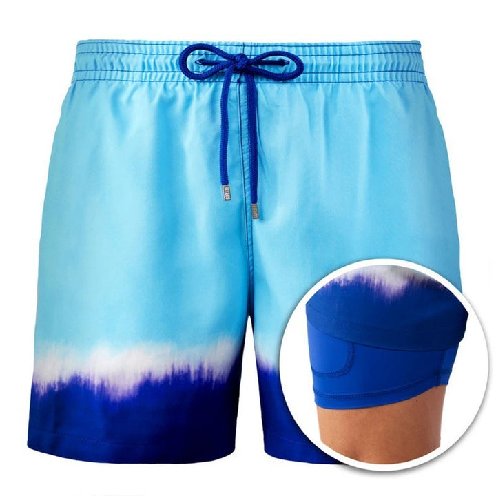 Herren Bedruckte Strandshorts Sport Doppellagige Shorts Sommer