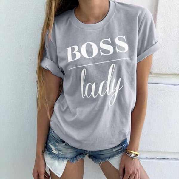 Camiseta informal con estampado de letras para mujer, Tops de manga corta con estampado, moda de verano