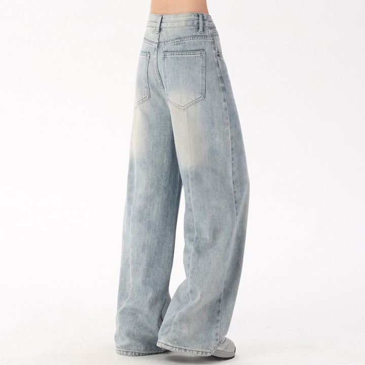 Retro Denim Hose mit geradem Bein für Damen