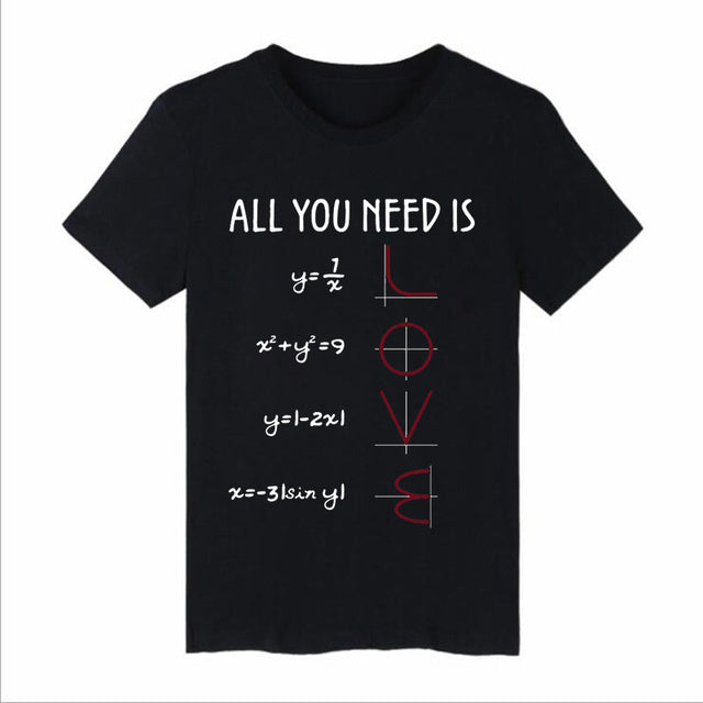 Lustiges Mathematik-Wortspiel-Muster-T-Shirt, kurzärmelig, Baumwolle