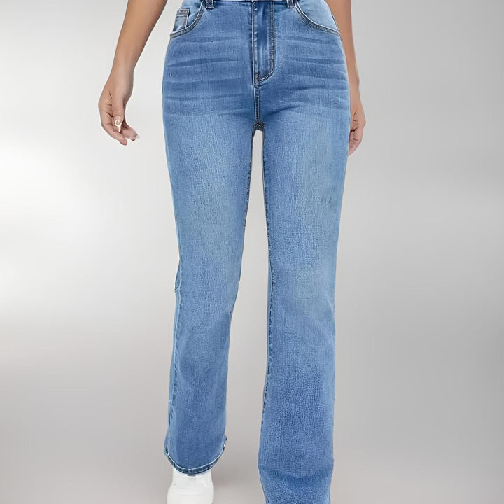 Women's High Waist Straight Slim Fit All-match Stretch Jeans