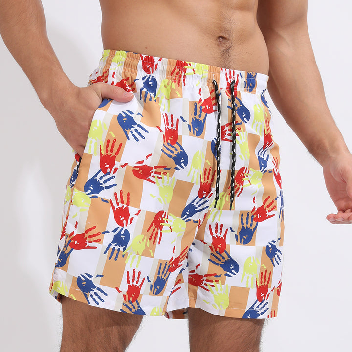 Strandshorts mit Farbverlauf-Print, doppellagige, lässige Sportshorts