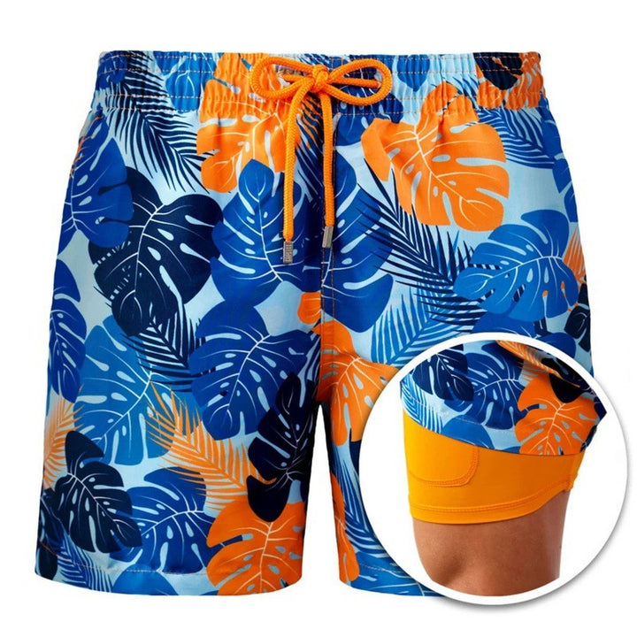 Herren Bedruckte Strandshorts Sport Doppellagige Shorts Sommer