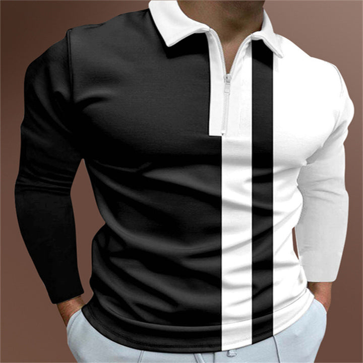 Camisa POLO para hombre Camiseta de manga corta estampada a rayas Camisa de solapa