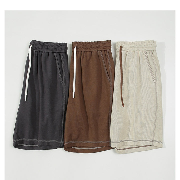 Knitted Cropped Sweatpants Handsome Vertical Casual Shorts