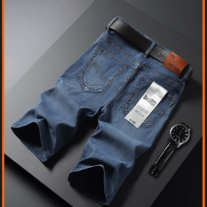 Men's Five-point Casual  Thin Loose Elastic Middle Pants Breeches