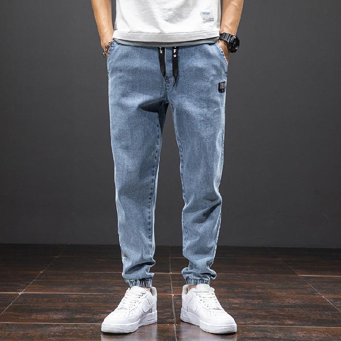 Jeans elásticos sueltos casuales de moda para hombre