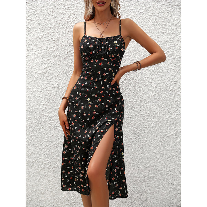 Nuevo Vestido con tirantes y estampado de lunares, vestidos largos sexys con abertura para verano, ropa para mujer