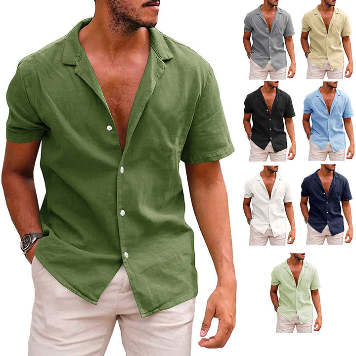 Herren Tops Casual Button Down Shirt Kurzarm Strand Shirt Sommer Herren Kleidung