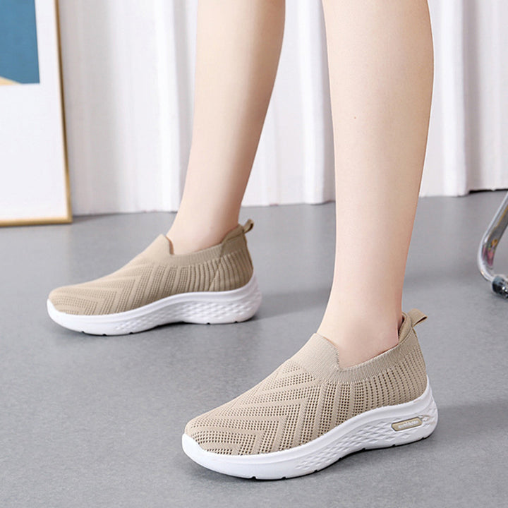 Lässige Mesh-Schuhe, Socken-Schlupfschuhe, flache Schuhe für Damen, Sneakers, lässige Wanderschuhe mit weicher Sohle