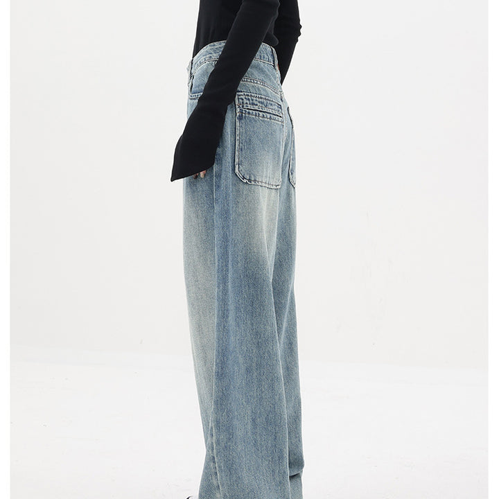 Women's Wide-leg Jeans Loose High Waist Straight Pants