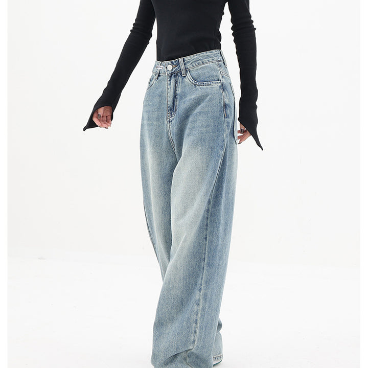 Women's Wide-leg Jeans Loose High Waist Straight Pants