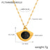 Vintage Natural Tiger-Eye Stone Necklace With Fish Mouth Design Fashion Pendant Clavicle Chain Women's Jewelry