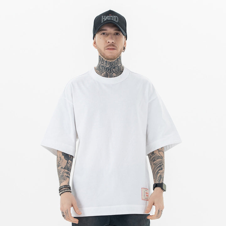 High Street Heavy Solid Color Basic T-shirt Loose