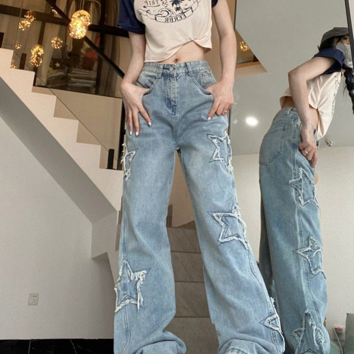 Women's Fashionable American Retro High Street Jeans