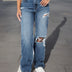 European And American Ripped Trendy Women's Jeans Straight