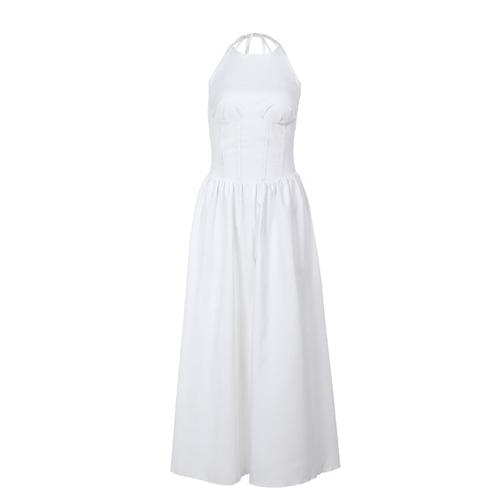 Vestido sin mangas con cuello halter dividido para mujer