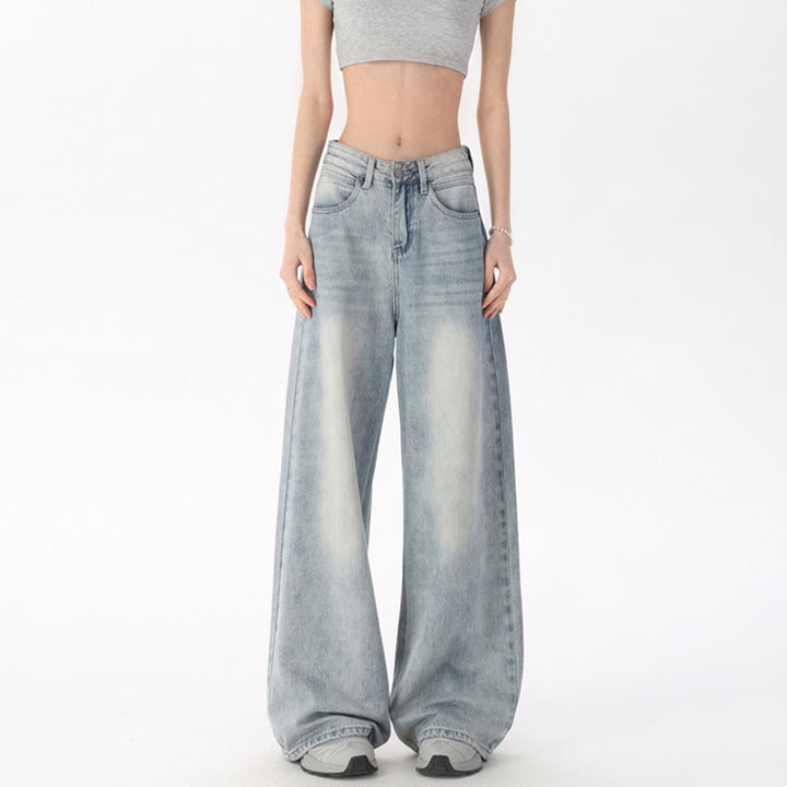 Retro Denim Hose mit geradem Bein für Damen