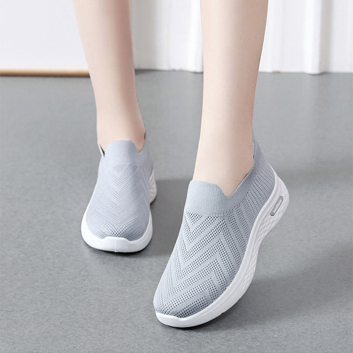 Lässige Mesh-Schuhe, Socken-Schlupfschuhe, flache Schuhe für Damen, Sneakers, lässige Wanderschuhe mit weicher Sohle