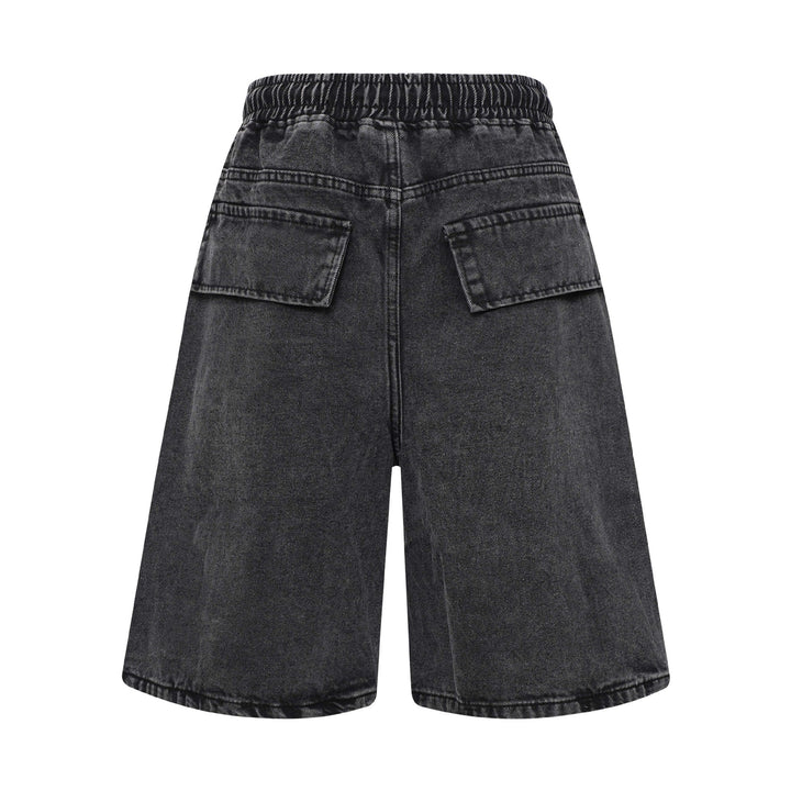 Shorts vaqueros desgastados con múltiples bolsillos y cintura elástica