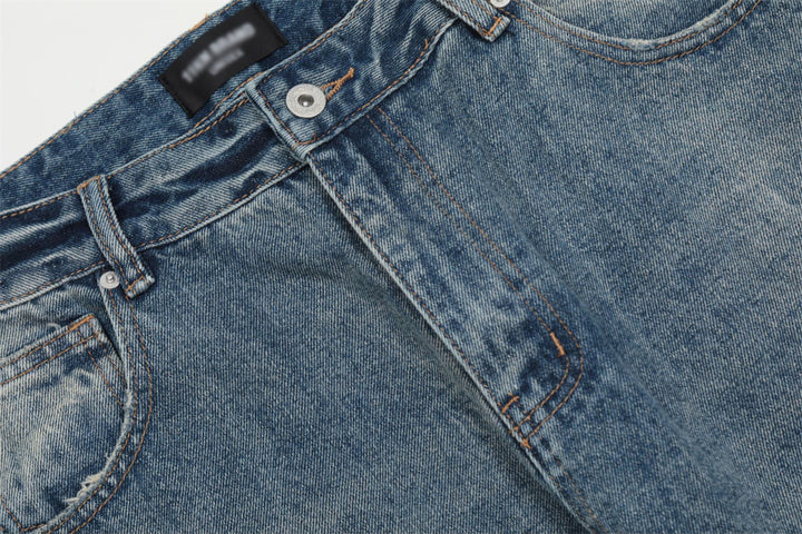 Verwaschene alte Jeans mit weitem Bein für Herren