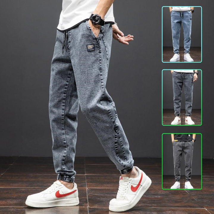 Jeans elásticos sueltos casuales de moda para hombre