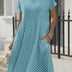 European And American Summer Short Sleeve Round Neck Pocket Polka Dot Print Dress