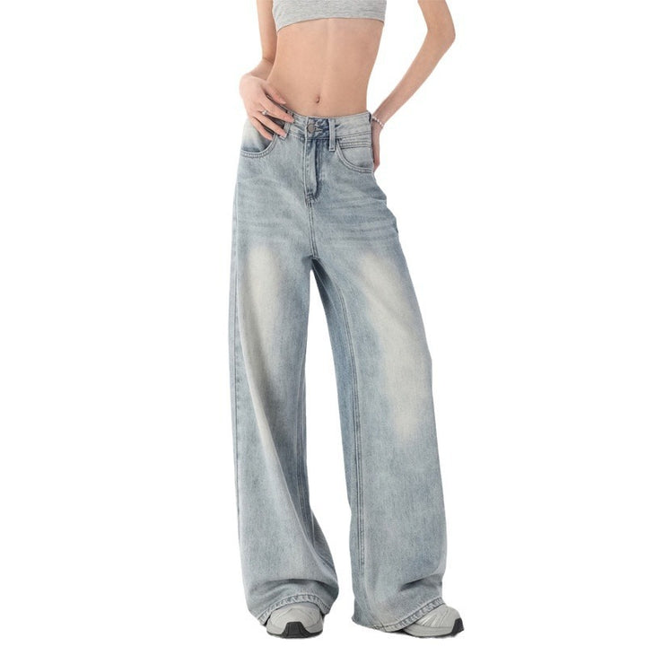 Retro Denim Hose mit geradem Bein für Damen