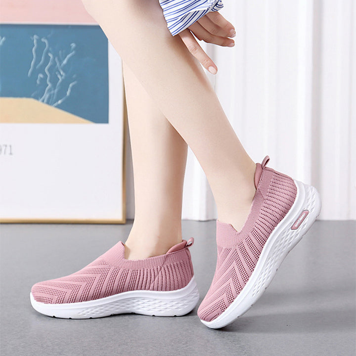 Lässige Mesh-Schuhe, Socken-Schlupfschuhe, flache Schuhe für Damen, Sneakers, lässige Wanderschuhe mit weicher Sohle