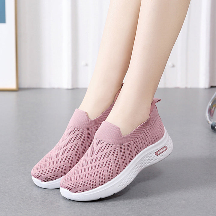 Lässige Mesh-Schuhe, Socken-Schlupfschuhe, flache Schuhe für Damen, Sneakers, lässige Wanderschuhe mit weicher Sohle