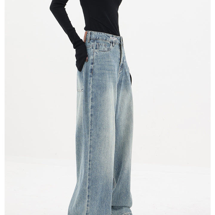 Women's Wide-leg Jeans Loose High Waist Straight Pants