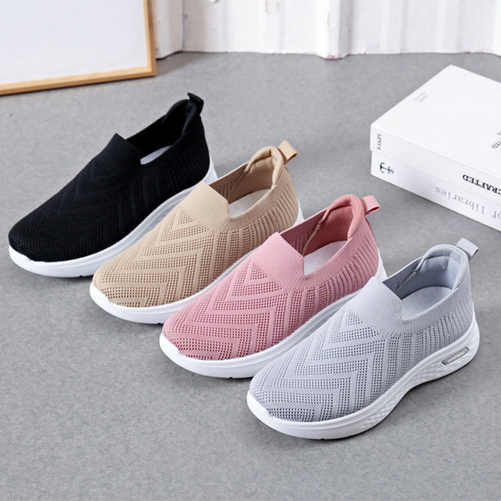 Lässige Mesh-Schuhe, Socken-Schlupfschuhe, flache Schuhe für Damen, Sneakers, lässige Wanderschuhe mit weicher Sohle