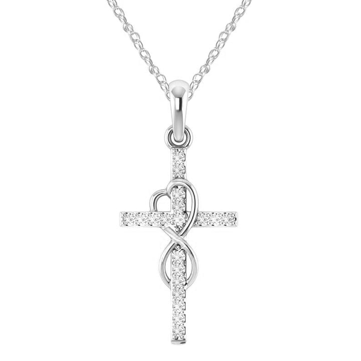 Colgante de aleación con diamante y cruz de ocho caracteres