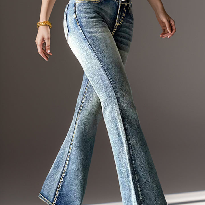 Women's Vintage Jeans High Elastic Pocket Embroidered Vintage Jeans