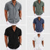 Men's Solid Color Loose Linen Short-sleeved T-shirt