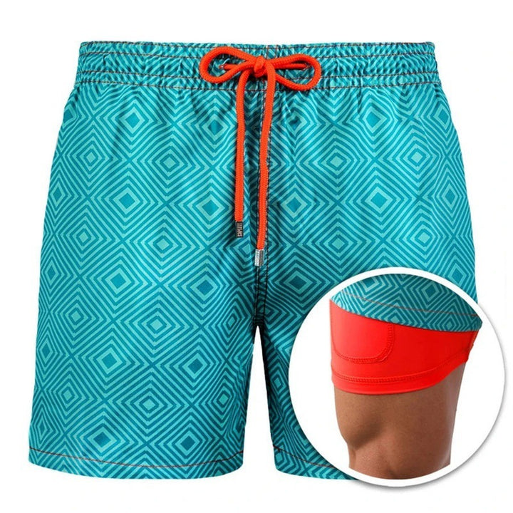 Herren Bedruckte Strandshorts Sport Doppellagige Shorts Sommer