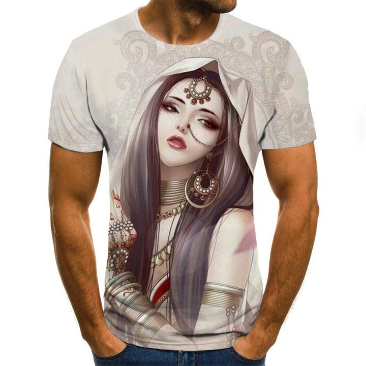 Camisetas estampadas 3DT Camisetas de manga corta con estampado de calavera de terror para hombres y mujeres