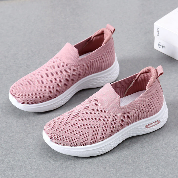 Lässige Mesh-Schuhe, Socken-Schlupfschuhe, flache Schuhe für Damen, Sneakers, lässige Wanderschuhe mit weicher Sohle